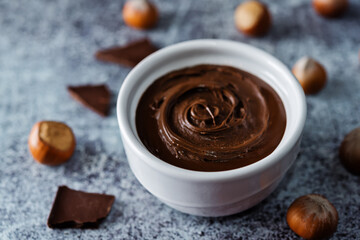 Chocolate hazelnut pasta with sandwich