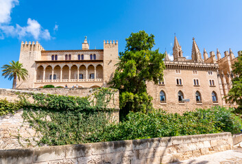 Fototapeta premium Royal Palace of La Almudaina in Palma de Mallorca, Balearic islands, Spain