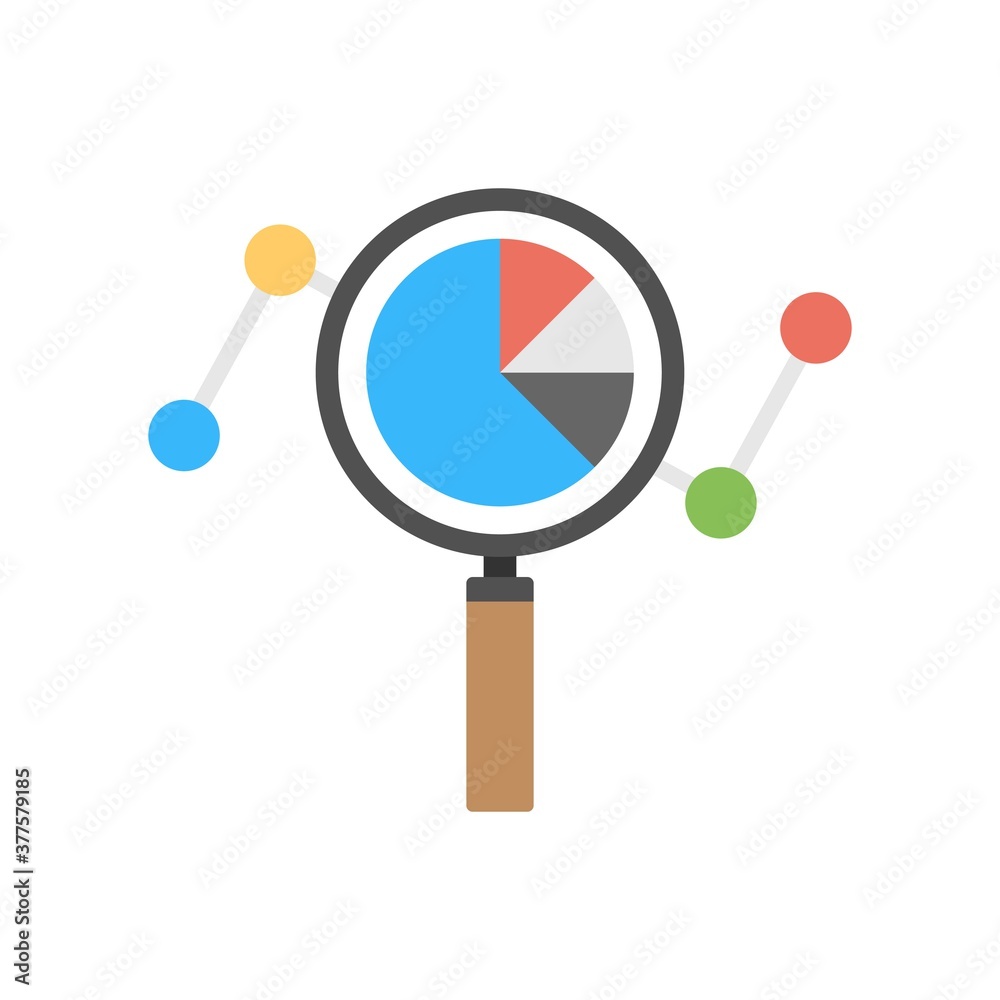 Wall mural search engine optimization flat icon illustration. seo data analytics vector illustration.