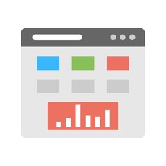 Flat website layout wireframe icon - flat vector illustration.
