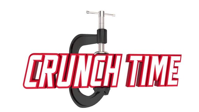 Time Crunch Hurry Pressure Stress Running Out Deadline Clamp 3d Animation