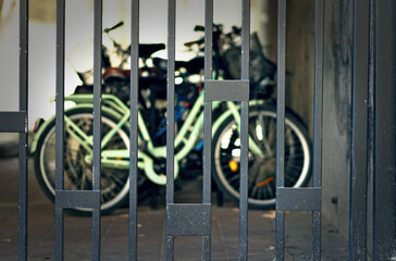 locked bikes