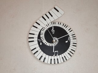 musical clock on wall