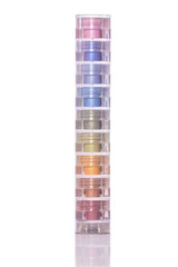 bright and colorful eye shadows stack