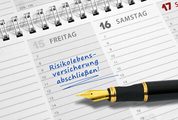 Terminnotiz, ”Risikolebensversicherung abschließen!„