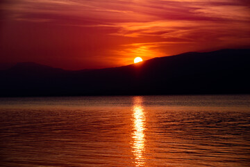 beautiful sunset in switzerland