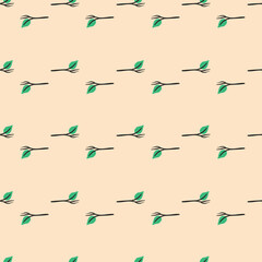 Rows of branches seamless vector pattern. Simple surface print design for fabrics, stationery, gift wrap, textiles, scrapbook, and packaging.