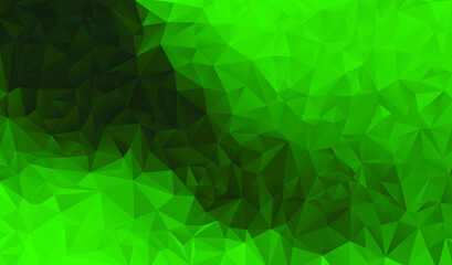 Green polygonal background. Green triangle background. Vector illustration. 