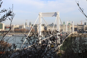 Bridge across the river in Budapest