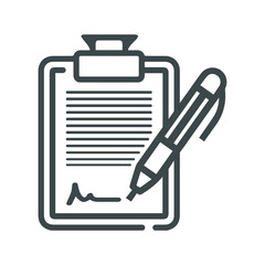 Business document and pen Icon