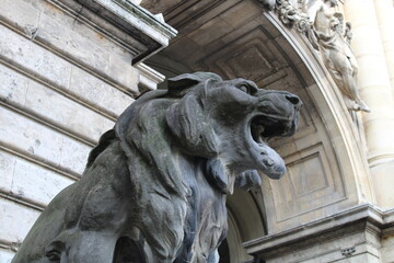Stone statue of lion