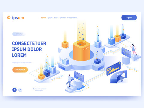 Information flow Data visualization concept