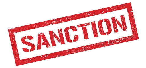 SANCTION red grungy stamp.