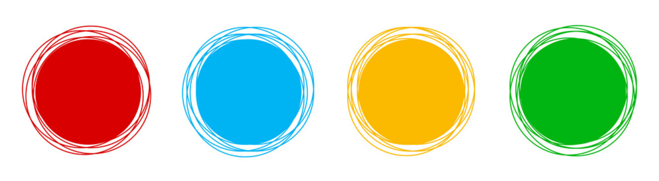 Circular form, set of circles using sketch drawing circle lines, circular logo elements – vector for stock