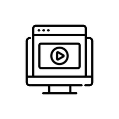 Web Video Vector outline Icon. Eps 10