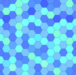 Blue honeycomb mosaic. Seamless vector illustration. 