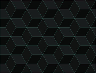 Black 3D squares background. Seamless vector Illustration. Geometric design for web, wrapping, fabric, poster. Follow other mosaic patterns in my collection.