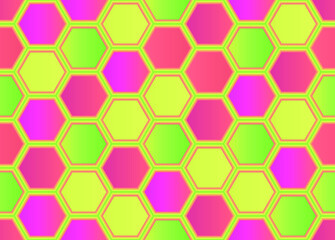 Colorful honeycomb mosaic. Seamless vector illustration. 