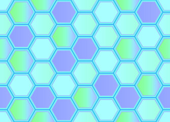 Colorful honeycomb mosaic. Multicolor hexagon tiles background. Seamless vector illustration. Print for web backgrounds, decor, surface, etc. 
