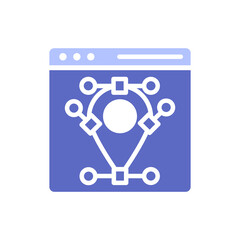 Nodes solid color style icon. 