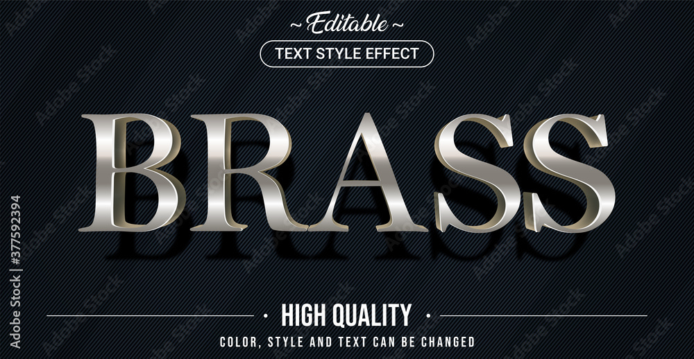 Poster editable text style effect - brass theme style.