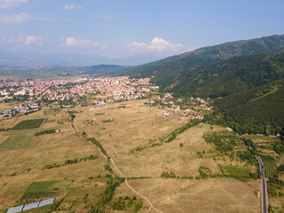 Aerial view of Petrich valley,  Bulgaria
