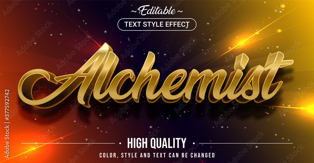 Aufkleber editable text style effect - alchemist theme style.