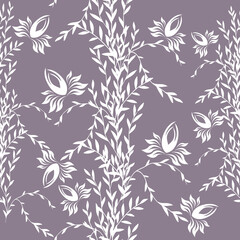 Seamless monochrome floral background. Vector illustration
