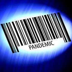 Pandemic barcode with blue background