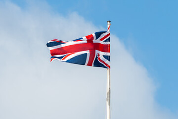 union jack flag on sky