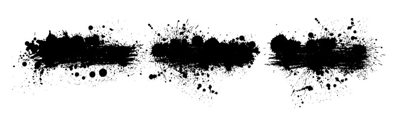 Set of frames from blots. Grunge Design Element. Brush Strokes. Vector illustration