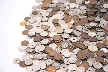 日本円の貨幣の集合写真