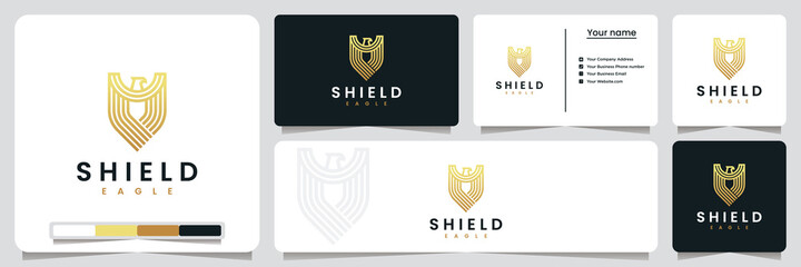 shield eagle ,with gold color, logo design inspiration
