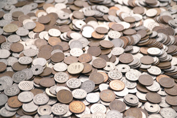 日本円の貨幣の集合写真