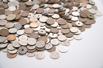 日本円の貨幣の集合写真