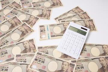 日本円の紙幣　一万円札　