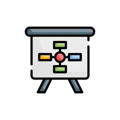 Planning outline filled icon. EPS 10 