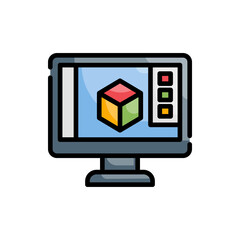 Graphics Software outline filled icon. EPS 10 