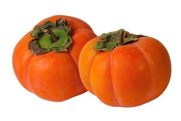 Fresh persimmon isolated on white background with clipping path
