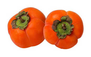 Fresh persimmon isolated on white background with clipping path