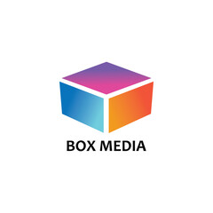 media box logo colorful illustration design template vector