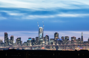 Cloudy Twilight Above San Francisco Skyline