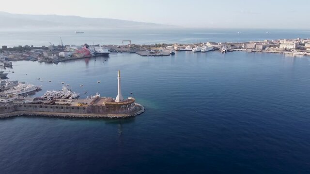 aerial view of the port of messina