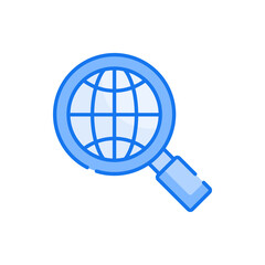 Global Research blue color style icon. Banking and Finance symbol EPS 10 file.