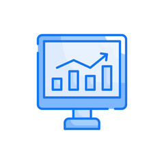 Stock Market blue color style icon. Banking and Finance symbol EPS 10 file.