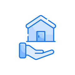 Home Loan blue color style icon. Banking and Finance symbol EPS 10 file.