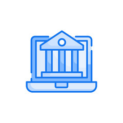 E banking blue color style icon. Banking and Finance symbol EPS 10 file.