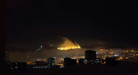 ancient city Mardin under the fog