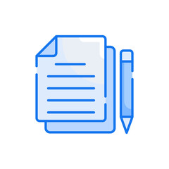 Documents blue color style icon. Banking and Finance symbol EPS 10 file.