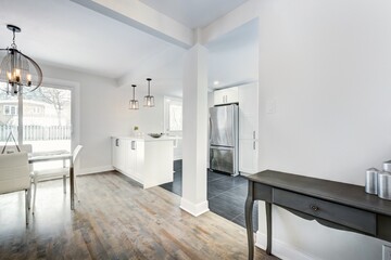 Real Estate Photography - Renovated furnished for sale house in Montreal's suburb with bathroom, basement and new kitchen
